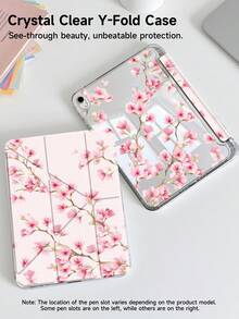 Pink Cherry Tree Tablet Case Compatible With Air 11-Inch M3 2025 / M2 2024, Air 5th Generation 2022 , (A16) 11 Inch 11th Generation 2025,Compatible With Samsung Galaxy Tab,Kindle Paperwhite 12th Gen 2024, Clear Back ,Fashion Pattern Protective Case,Autlueomatic Sleep And Wake-Up Function, Airbag Protection, Suitable For Gifts And Office Use - Multicolor - View 5