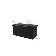 Storage Box Foldable Ottoman Seat Toy Storage Box Foot Stool Bench Home Stool - Black - View 3