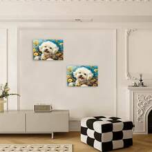 1幅16x20英寸数字油画，快乐小狗，DIY丙烯数字油画，画布材质，适合成人，无框，初学者绘画，丙烯画套装，装饰艺术，家居装饰 - 彩色 - 查看 12