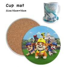 1pc Paw Patrol Dog Cartoon Coaster, Ceramic Absorbent Cup Mat, Round Non-Slip Drink Coaster Gift - Multicolor - View 7