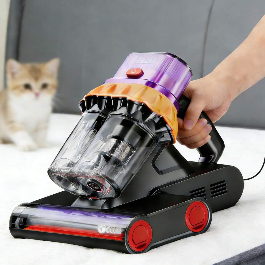 E.LUO Mattress Vacuum Cleaner, Anti-Allergen Bed Vacuum Cleaner With UV-C Light & High Heating Tech, 18Kpa Suction 400W Powerful Handheld Vacuums For Dust & Pet Hair