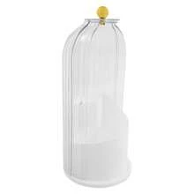 SanBouSi Rotation Makeup Brush Container Makeup Brush Holder Clear Lid Makeup Brush Organizer - Blanco y transparente - Ver 8
