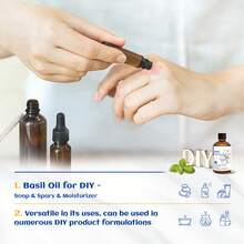HIQILI 奇丽罗勒精油，甜草本精油，适用于卧室、瑜伽、冥想，有助于舒缓放松情绪，也可用于身体按摩、DIY手工皂礼品——100毫升/30毫升/10毫升 - Basil - 查看 5
