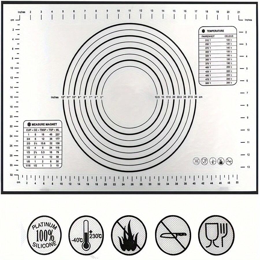 1pc-EVA Pastry Mat, Thickened Nonstick Baking Mat, Countertop Mat, Roll Panel, Candy, Cookie Making, Baking Tools, Kitchen Gadgets, Kitchen Accessories - - - View 1