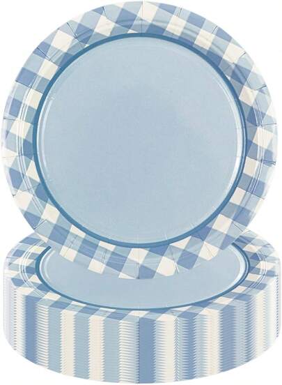 50 Piece Blue Gingh…