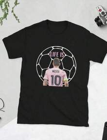 Large Size Messis T-Shirt Number 10 Soccer Tee Football Fan Shirt Mens Spor JerseyHR001 - 黑色 - 查看 1