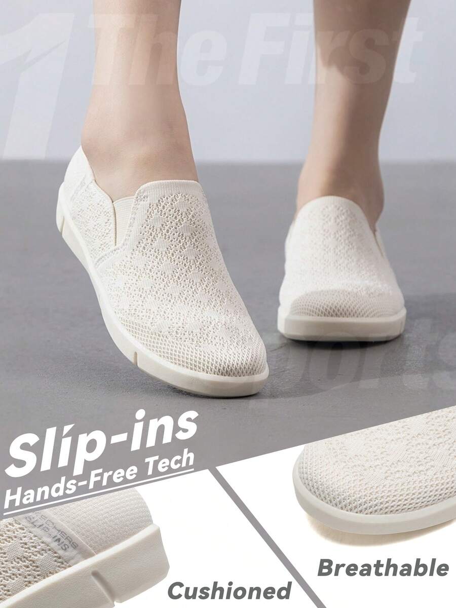 Skechers ACTIVE 系列女士缓冲透气休闲鞋，日常和旅行穿着，100426-OFWT - 乳白色 - 查看 1