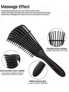 1pc Hair Smoothing Massage Comb, Detachable Rib Comb, Smooth Hair, Wide-Toothed Comb, Gently Untangle Knots On Curly, Wet Or Dry Hair, Essential Hair Styling Tool For Home Styling, Shower Care And Salon Professionals For Barber Salon Beauty Travel Essential Hair Products,Hair Cares,Hair Accessories - Multicolor - View 5