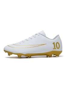 All-Season Competitive Sports Football Shoes, Campus Style Football Boots For Teenagers And Students, Football Training Shoes, Football Match Cleats, Long Studs Anti-Slip (Asymmetrical Camouflage Pattern On Upper) - White - View 8