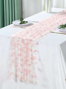 1 Peça Caminho de Mesa Rosa, Toalha de Mesa com Cobertura de Tela de Borboleta Dupla Face, Toalha de Mesa para Cozinha, Decorações de Festa de Feriado, Suprimentos de Festa de Casamento, Decorações de Chá de Bebê, Suprimentos de Decoração de Primavera para Cozinha, Capas Decorativas para Armário, Suprimentos de Festa de Aniversário de Borboleta, Caminho de Mesa de Despedida de Solteira, Decoração de Mesa, Presentes de Aniversário, Aniversariante, Decorações de Borboleta, Decoração de Mesa, Toalha de Mesa de Aniversário - Rosa chiclete - Visão 8