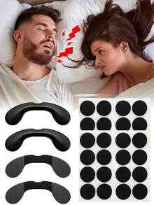60/12pcs Set, Includes Hook And Loop Nose Expanders, 60pcs Black Round Nose Strips And 4pcs Nose Clips. This Is A Multi-Functional Nose Expander Set, Suitable For Use During Sports, At Home, Travel Or Business Trips. It Makes An Ideal Gift For Family, Friends And Loved Ones. - Black - View 1