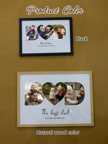 LICVIC Custom Photo Frame For Dad With Name And Message, Personalized Father'S Day Picture Frame Gift, Family Photo Display With Text, Meaningful Customized Home Decor Keepsake, Wall Decor, Living Room Decor, Elegant Customizable Photo Frame Gift, Father, Family, Dad, Kids - Style a - View 3