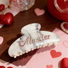 Custom Name Hair Claw Clips - Personalized Rhinestone Pearl Hair Clips Bridesmaid Proposal Gift Wedding Hair Accessory - Multicolor - View 9