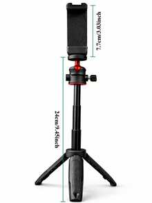 Mini Tripod With Phone Clip And Cold Shoe, Foldable Aluminum Alloy Desktop Tripod With 1/4 Inch Screw Mount, Stable Stand Compatible With Smartphone, Camera, Action Camera, Microphone And LED Light For Vlogging Travel - Multicolor - View 4