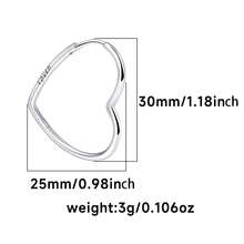 1 Pair Minimalist Elegant 925 Sterling Silver Hollow Heart Earrings For Women, Suitable For Daily, Party, Holiday, Date, Gift - Silver - View 4
