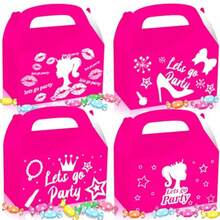 JeVenis - 12 cajas de dulces rosas - Suministros de fiesta Let's Go - Caja de regalo para fiesta de cumpleaños y despedida de soltera - Rosa intenso - Ver 8