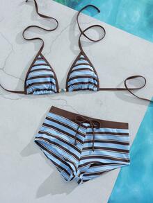 Bộ bikini nữ màu vàng chấm bi kiểu retro, thích hợp cho các buổi đi chơi, phong cách Y2K, dạo phố, nghỉ mát, bãi biển mùa hè. - Nhiều màu 2 - Xem 9