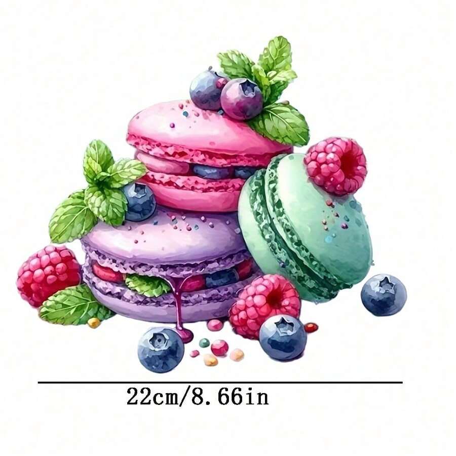 1pc/2pcs/3pcs Macaron Pattern Heat Transfer Stickers, Durable Long-Lasting Patches For DIY T-Shirts, Hoodies, Jeans, Sweatshirts, Backpacks, Jackets, Handbags, Pillows