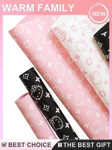20pcs High-End Gift Wrapping Paper, Floral Wrapping Paper, Waterproof Bouquet Wrapping Paper, European Style Wrapping Paper, Thick Waterproof Gift Wrapping Paper, Bouquet Wrapping Paper. Suitable For: Flower Shops, Valentine's Day, Mother's Day, Father's Day, Weddings, DIY Handmade Gift Packaging And Decorative Flowers. - Pink - View 3