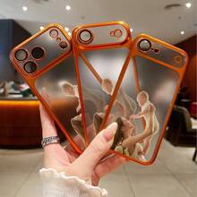 1个可定制防摔防震高清照片DIY设计硅胶镜头保护手机壳，兼容 17 Pro Max/16 Pro/15 Pro Max/14 Pro Max/13 Pro Max、Smart 5/7、A95/A18/A58/A74/A76/A95、F19、Moto G84/G54/G52、Galaxy A24/S24U/S23U/S22U/A14/A15/A54/A55、Y17s/Y20/Y27/Y35/Y36 - 橘色 - 查看 3
