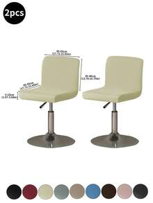 1pc Waterproof Full Coverage Office Chair Cover, Swivel Bar Stool Slipcover, High Stretch Dust & Scratch Resistant Universal Low Back Chair Cover, Suitable For Home, Bar, Office, Black - Cream Yellow - View 12