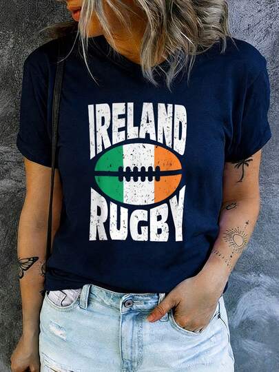 St Patrick's Day Women, IRELAND RUGBY Graphic Tee, Casual Tops For Women, Summer Outfits, Country Concert Outfit, Festival Wear