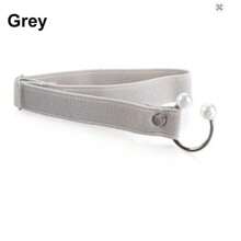 QKC 1双可调节弹力鞋带，适合夏季高跟鞋，踝部固定防滑鞋带，配有U型仿珍珠扣 - 灰色 - 查看 5