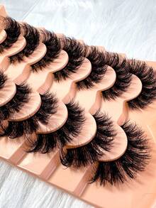 7对3D仿貂毛假睫毛，自然浓密，卷翘纤长，条状假睫毛 - 8D036-7dui - 查看 6