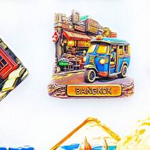 1/2pcs Resin Thailand Bangkok Pattaya Phuket Elephant, Grand Palace, Jade Buddha Temple Fridge Magnet, Tuk Tuk Car Landmark Souvenir, Meaningful Creative Gift Collection, Southeast Asia Thailand Trip Chiang Mai Hua Hin - Multicolor - View 11