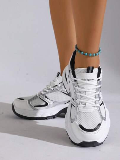 2025 Spring/Summer New Thick Sole Mesh Casual Sneakers For Women