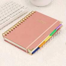 1 cuốn sổ tay lò xo A5 - Sổ bìa cứng 300 trang, giấy dày 100GSM, kiểu dáng cổ điển, bìa giả da, thích hợp cho công việc, học tập và lập kế hoạch, sổ tay và nhật ký có vách ngăn và tab có thể tháo rời, chất liệu giấy chất lượng, bìa trơn, quà tặng năm mới. - A5 - Xem 11