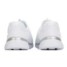 Skechers Women's Lightweight Casual Shoes, SPORT Women One-Piece Slip-On Athletic Sneakers, Soft Sole Walking Shoes 12980-WSL - White/Silver - View 3