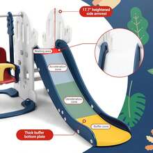 TendenciaJuego Tobogán Resbaladilla Centro Infantil Escalador 7 En 1Calidad premium - Azul - Ver 6