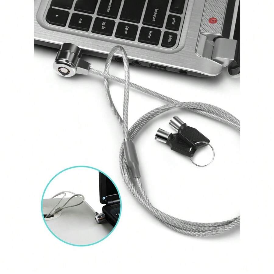 Candado De Para Laptop Con Llave Cable De Bloqueo - Negro - Ver 1