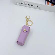 1 pieza 2026 Funda de labial de cuero con remaches, conveniente y exquisita, llavero colgante creativo, funda de labial, regalo perfecto para vacaciones, cumpleaños, regalo divertido, regalo de San Valentín, diseño realista, alta estética, adecuado para adolescentes, uso casual, alivio del estrés, también se puede usar como accesorio de broma divertida, decoración de escritorio, adorno lindo - Multicolor - Ver 10