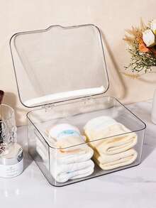 透明婴儿用品收纳盒，男女宝宝通用，塑料材质，便携设计，可用作奶瓶、尿布、玩具收纳袋、车载旅行收纳袋、梳妆台收纳盒，可放置湿巾盒，底部防滑橡胶材质，新生儿必备，适合新生儿派对、新生儿登记等场合。 - 彩色 - 查看 5