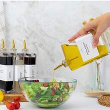 Olive Oil Dispenser Bottle For Kitchen, Automatic Pourer, Glass Thin Bottle Dispenser For Kitchen, Olive Oil Cruet, | Set Of 2 - Gold - 350ml, Set Of 2 - View 8