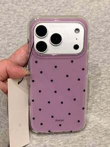 Ốp lưng điện thoại chấm bi đen trắng đơn giản và dễ thương, tương thích với iPhone 17 Pro Max, 16, 15, 14 Plus, 13, 12, 11, 14, 15, 16 Pro Max, bảo vệ mặt sau. - Màu tím - Xem 2
