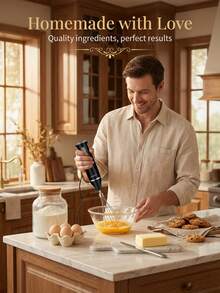 Juego de batidora de mano 5 en 1, incluye varilla de mezcla multifunción, batidor, picadora y vaso mezclador, adecuado para procesar alimentos y mezclar comida para bebés - Negro - Ver 2