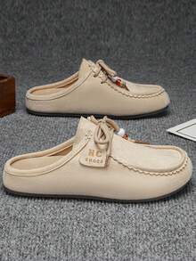 2026新款男士乐福鞋，柔软舒适，一脚蹬设计，软底软麂皮莫卡辛鞋，休闲驾车鞋，复古百搭男士船鞋 - 米色 - 查看 5