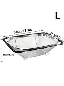 Adjustable Stainless Steel Fine Mesh Strainer And Funnel Basket, Suitable For Vegetable And Fruit Sink Filtration, Kitchen Essential, Food- Vegetable Filter, Halloween Gift, Home Kitchen Bathroom Decor - Multicolor - View 11
