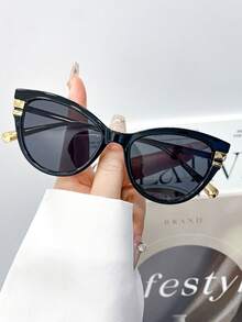 1pc Classic Minimalist Cat Eye Fashion Glasses, High-End Punk For Party, Street Style, Fashion Show - Multicolor - View 8