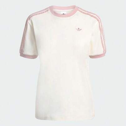 Adidas Originals Women's RUFFLE 3S TEE Short Sleeve T-Shirt Knitted Collarless Short TKC8821