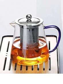 Set teiera in vetro resistente al calore, teiera in borosilicato trasparente con rivestimento interno in acciaio inossidabile, manico colorato resistente al calore. È una teiera molto bella e pratica per uso domestico e alberghiero, la scelta migliore come regalo durante le festività, attualmente molto popolare. - Multicolore - Visualizzare 14