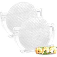 1/2/3pcs Rice Paper Bowls With Side Holders, 6pcs Rice Paper Packaging Trays, Foldable Stands, Spring Roll Making Tools, Plastic Grid Trays, Summer Wrap Making Supplies - Multicolor - View 2