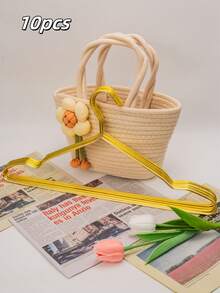 120pcs Gold Color Non-Slip Space Saving Hangers, Suitable For Hanging Pants, Jeans And Scarves. Multifunctional Clothes Rack, Wardrobe Organizer, Also Can Be Used For Holiday, Room And Home Decor - Default - View 24