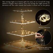 Cupcake Stand With Lights, 4Tier/5 Tier Cupcake Holder, Cupcake Tier Stand For 52/64 Cupcakes, Acrylic Dessert Table Display Set For Weddings, Clear Square Dessert Treat Display For Birthday Cady Bar, Party, Graduation - 4 Tier With Light Strip - View 10