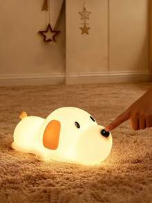 LED趣味傻狗拍手灯，创意新奇硅胶拍手小夜灯，适用于房间、客厅、书房、床头、日常照明、生日礼物，柔和持久暖光小夜灯 - 呆呆汪 - 查看 1