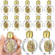 [Free Shipping]12 Pcs Glass Holy Water Bottles 0.5 Floz Embossed Catholic Baptism Favor Chris 1tian Water Container Bulk For Guest Communion Chu 1rch Gift Wedding Decor(Gold,Immaculate Heart Of Mary) - 聖母無玷聖心 - 查看 1