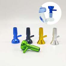 1pc Aluminum Alloy Hookah Bowl Head, Hookah Accessories Round Metal Hookah Bowl, Glass Hookah Filter Head, Smoking Accessories - one-size - View 6